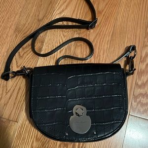 Longchamp Crossbody Leather Bag in black
